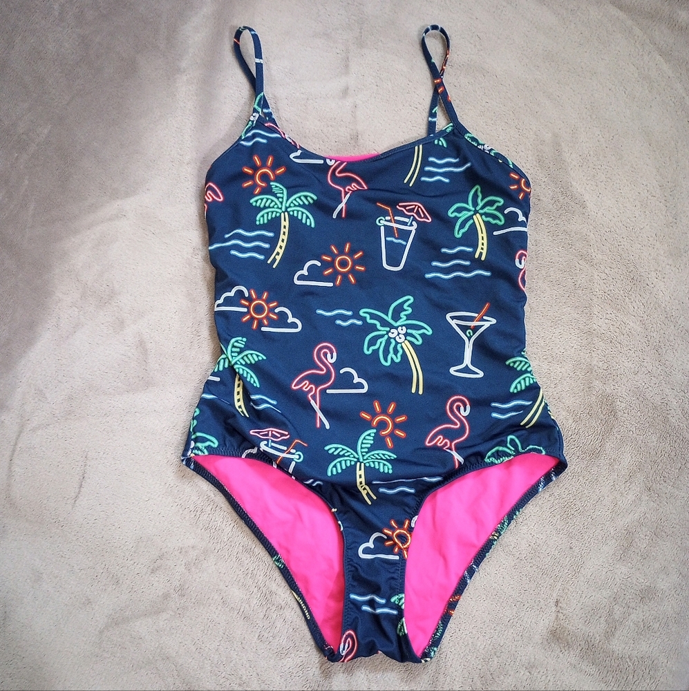 Women's Chubbies One Piece Maillot Swimsuit M Medium  4 6